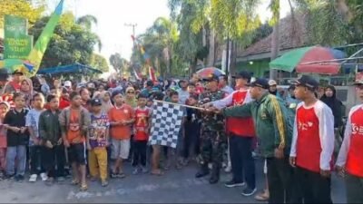 Meriahkan HUT ke-79 RI, Kelurahan Tamanan Kota Kediri Gelar Jalan Santai