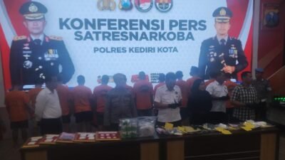 Satresnarkoba Polres Kediri Kota Ungkap 10 Kasus Pidana, 12 Ditangkap