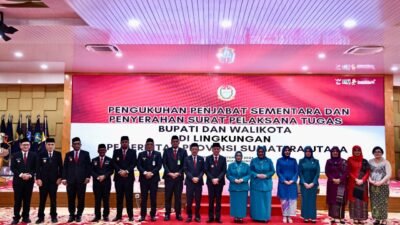 Sekda Hadiri Pengukuhan 11 Pjs Bupati dan Wali Kota Asahan