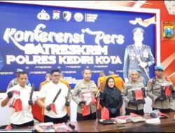Satreskrim Polres Kediri Kota Amankan Empat Pelaku Curas di Minimarket
