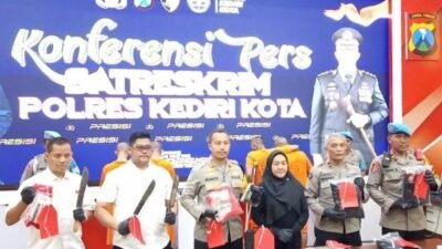 Satreskrim Polres Kediri Kota Amankan Empat Pelaku Curas di Minimarket