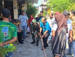 Babinsa Beji dan Bhabinkamtibmas Dampingi Pengukuran Tanah