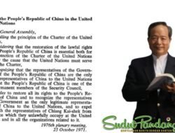 TETO Bantah Kesalahan Interpretasi Resolusi 2758 Majelis Umum PBB dan Implikasi Keliru Status Taiwan