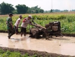Koramil Wonoasih Lakukan Pendampingan Pengolahan Lahan