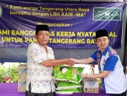 Berbagi Saat Isra Miraj, IPTI Serahkan Paket Sembako di Desa Pekayon Kabupaten Tangerang