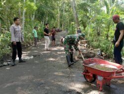 Tiga Pilar dan Warga Bendorejo Bersatu Perbaiki Jalan