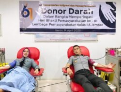 Semarak Hari Bhakti Pemasyarakatan ke-61, Lapas Jember Gelar Donor Darah