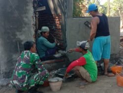 Koramil Wonomerto Dampingi Pembangunan Rumah Sumur Bor