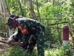 Komunikasi Sosial, Koramil Gending Kerja Bakti Membersihkan Jalan Desa