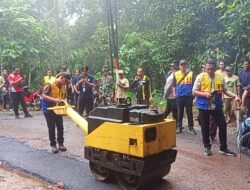 TNI-Polri Dukung Satgas Daya “Nembel Jalan” Trenggalek: Gotong Royong Perbaiki Jalan Rusak Sepanjang 15 KM