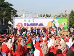 Ribuan Warga Meriahkan Olahraga Bersama Hari Bhayangkara ke-79 di Stadion Kanjuruhan Malang