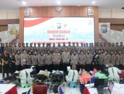 Sambut HUT ke-77, Polwan Polresta Sidoarjo Gelar Donor Darah