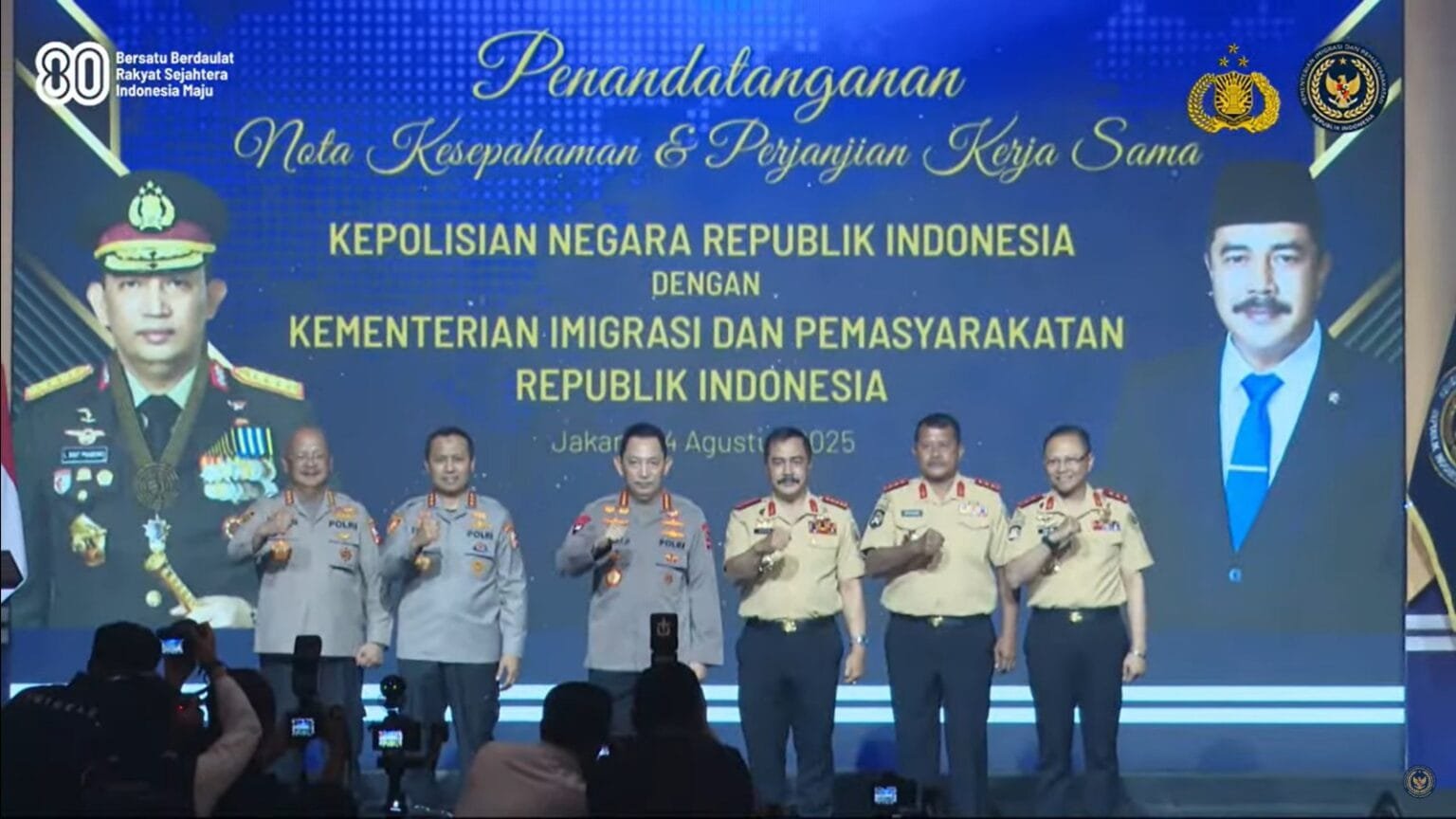 Kemenimipas dan Polri Tandatangani Nota Kesepahaman di Jakarta, Senin (4/8/2025).(Foto: istimewa)