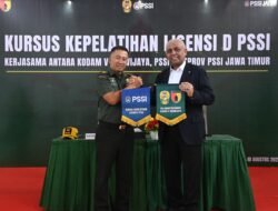 Kodam V/Brawijaya dan PSSI Jatim Jalin Kerjasama Gelar Kursus Pelatihan Wasit Sepak Bola