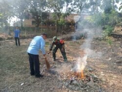 TNI, Forkopimcam, dan Warga Kedawung Bersatu Gelar Kerja Bakti Sambut Upacara Bendera