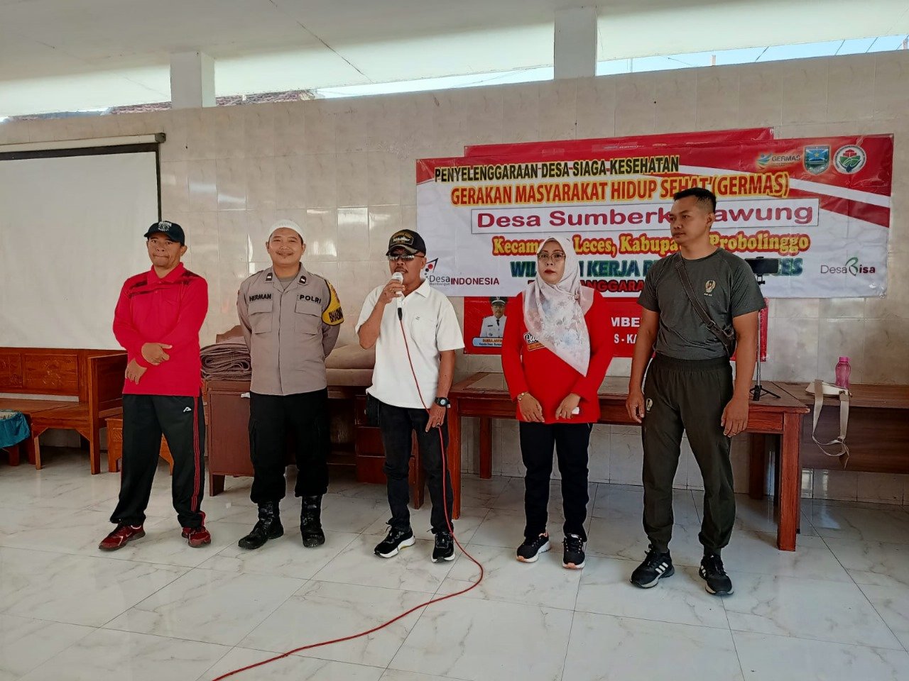 kegiatan Gerakan Masyarakat Hidup Sehat (GERMAS) yang digelar di Desa Sumberkedawung, Kecamatan Leces