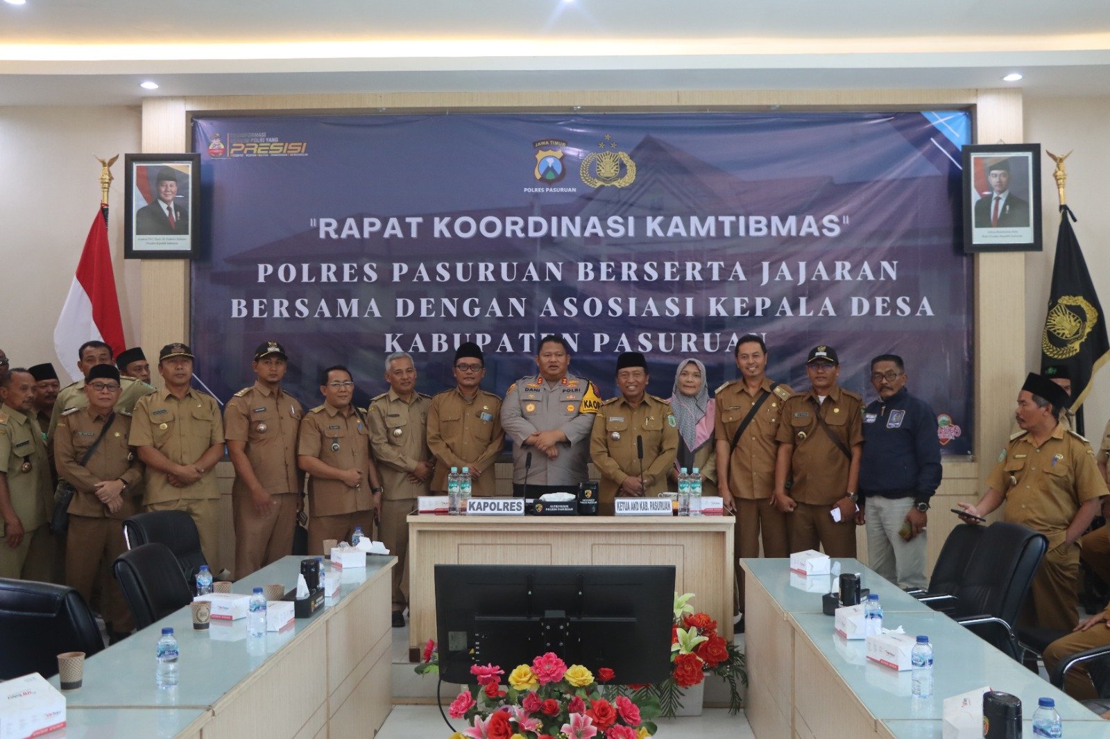 Polres Pasuruan menggelar rapat koordinasi perkembangan situasi keamanan dan ketertiban masyarakat (Sitkamtibmas)