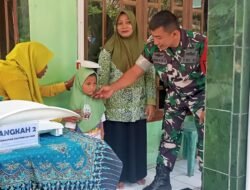 Komsos, Koramil Leces Melakukan Pendampingan Pelaksanaan Posyandu