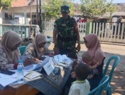 Babinsa Koramil 0820/15 Pajarakan Dampingi Posyandu di Desa Pajarakan Kulon