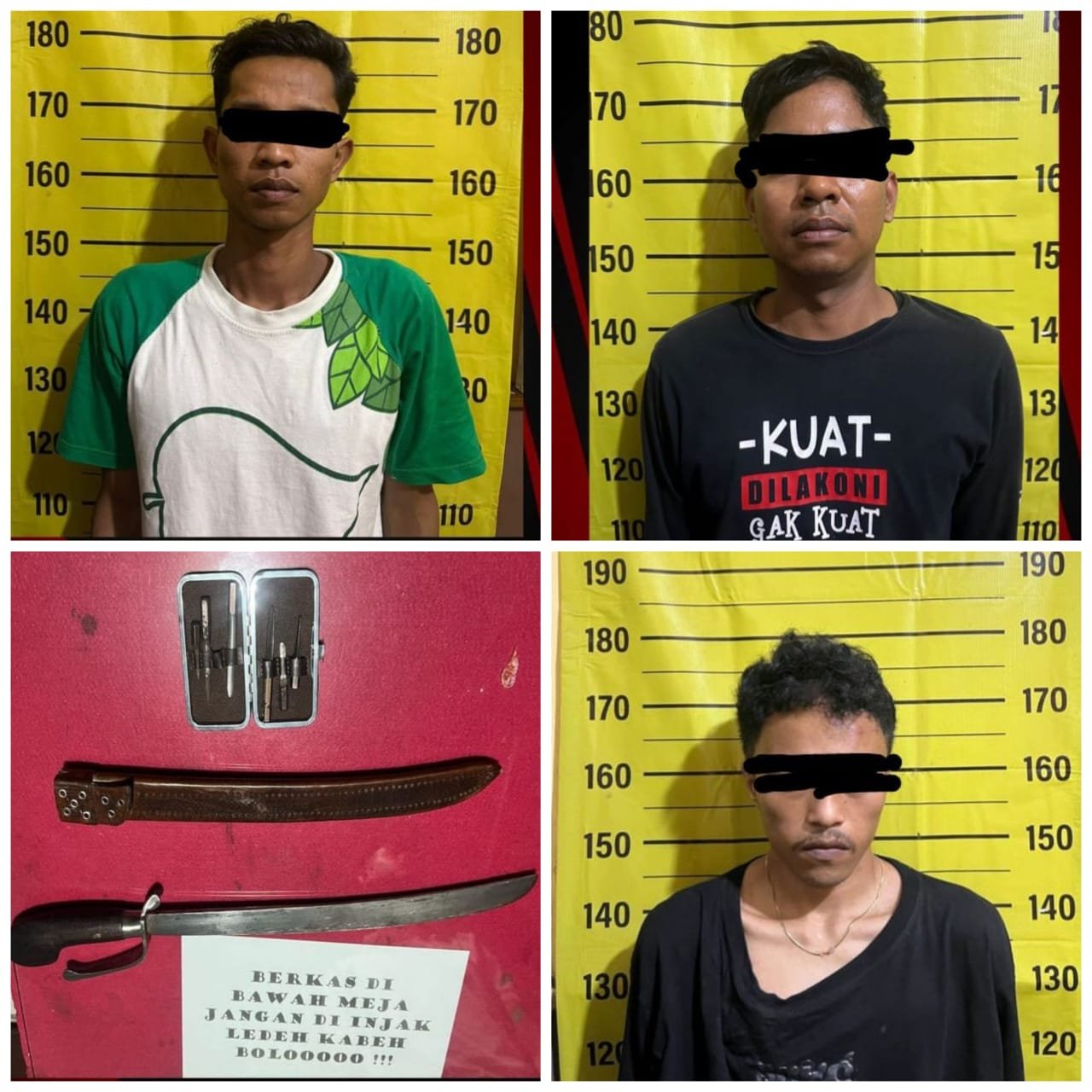 tersangka di sejumlah lokasi berbeda di wilayah Kabupaten Pasuruan.