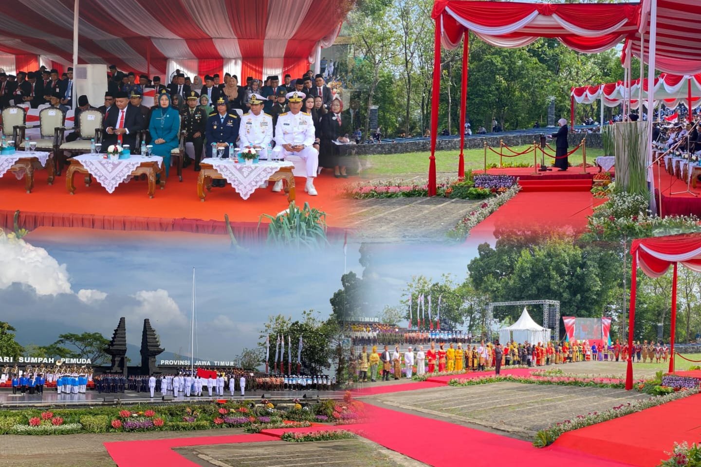 Upacara Peringatan Hari Sumpah Pemuda ke-97 yang digelar di Lapangan Amphitheater Taman Candra Wilwatikta, Desa Sumbergedang