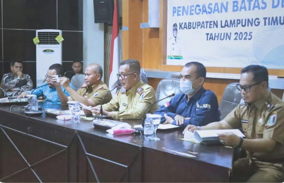 Sosialisasi Percepatan Penetapan dan Penegasan Batas Desa serta Program Green Village, yang digelar di Aula Utama Pemkab Lampung Timur
