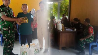 Babinsa Kawal Penyaluran BAPANG 2025 di Desa Bendungan