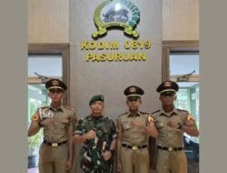 Dandim Pasuruan Terima Kunjungan Taruna Akmil di Lobi Makodim