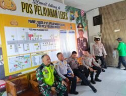 Menjelang Nataru, Koramil Leces Bersama Sejumlah Pihak Melaksanakan Pengamanan di Pos Pantau Exit Tol Leces
