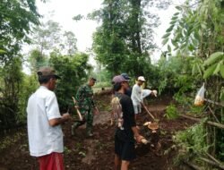 Koramil Wonomerto Mempelopori Pelaksanaan Karya Bakti di Wilayah Binaan