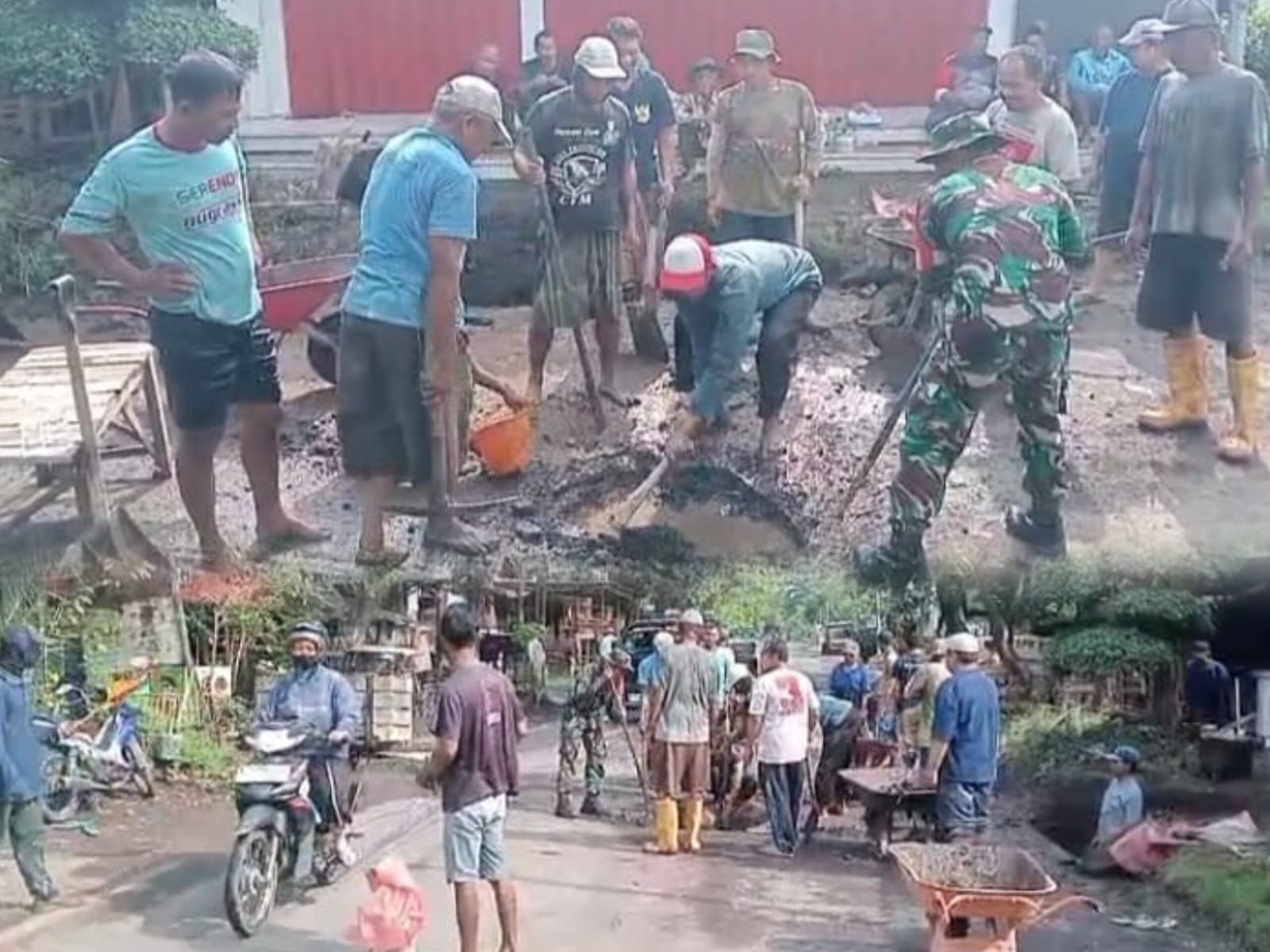 perbaikan gorong-gorong jalan yang rusak