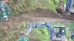 Babinsa Koramil 0819/26 Tosari Kawal Normalisasi Jalan Wonokitri-Wonomerto dengan Alat Berat