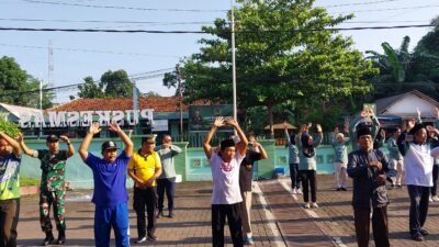 Danramil Maron Pimpin Senam Bersama dan Gerakan Pemberantasan Sarang Nyamuk