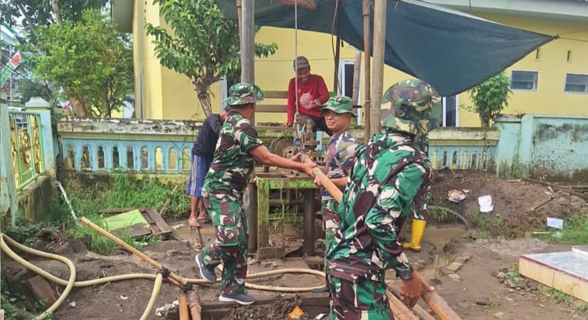 Kodim 0819/Pasuruan terus mempercepat pembangunan sasaran fisik berupa sumur bor di Dusun Kili, Desa Wonosari,