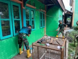 Pengecatan SMPN 2 Gondangwetan Hampir Rampung, Satgas TMMD Ke-127 Kebut Finishing