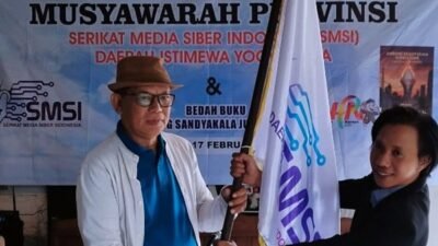 Jafarudin Pimpin SMSI DIY 2026-2030, Buku Ambang Sandyakala Jurnalisme Dibedah