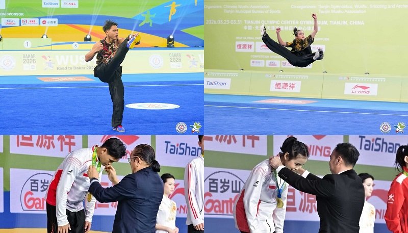 Timnas Wushu Junior Indonesia menutup kiprah di Kejuaraan Dunia Wushu Junior X/2026 dengan menempati peringkat ketiga klasemen akhir. (Foto: PB.WI).