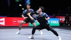 Ganda putra Indonesia Leo Rolly Carnando/Bagas Maulana harus mengakhiri langkah lebih cepat di babak pertama All England 2026 setelah tak mampu menjalankan strategi yang telah disiapkan menghadapi lawannya. (Foto: ist).