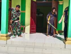 Koramil 03/Tembelang Bersama Forkopimcam Giat Karya Bhakti Jumat Bersih di Desa Pulorejo