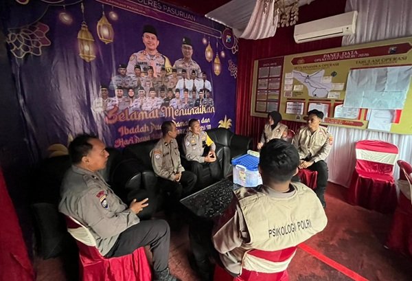 Polres Pasuruan Beri Dukungan Psikologis, Jaga Personel Operasi Ketupat Tetap Prima