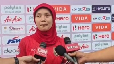 kapten tim hockey putri Indonesia, Nisa Indira menyatakan kesiapan timnya menghadapi Sri Lanka. (foto: FHI).
