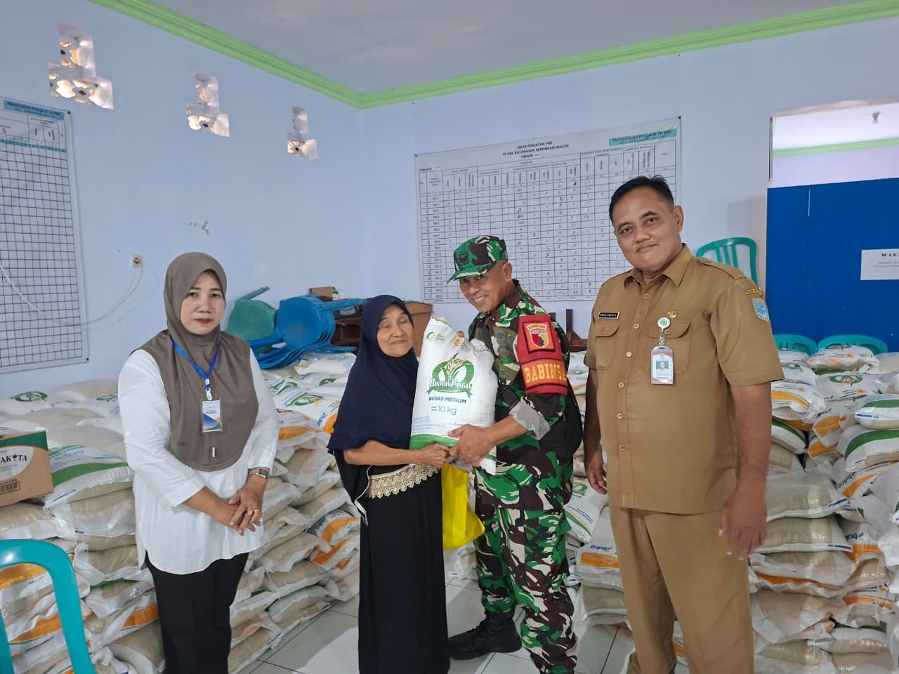 pelaksanaan penyaluran bantuan pangan (Bapang) di Kelurahan Kebonsari Kulon, Kecamatan Kanigaran,