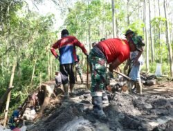 TMMD ke-128 Dimulai, Pembangunan TPT di Desa Brabe Dikerjakan di 12 Titik