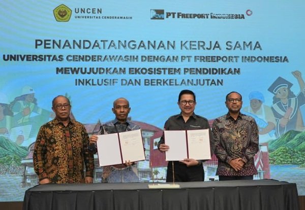 UNCEN dan Freeport Indonesia Tandatangani MoU untuk Bangun Ekosistem Pendidikan Berkelanjutan di Papua
