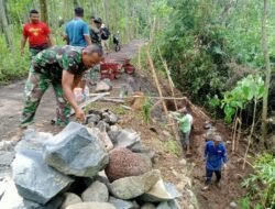 TMMD ke-128 Kodim Probolinggo Bangun TPT, Tangani 12 Titik Longsor di Akses Dusun Klagin