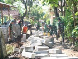 Hari Pertama TMMD ke-128, Pavingisasi Jalan Desa Brabe Tuai Apresiasi