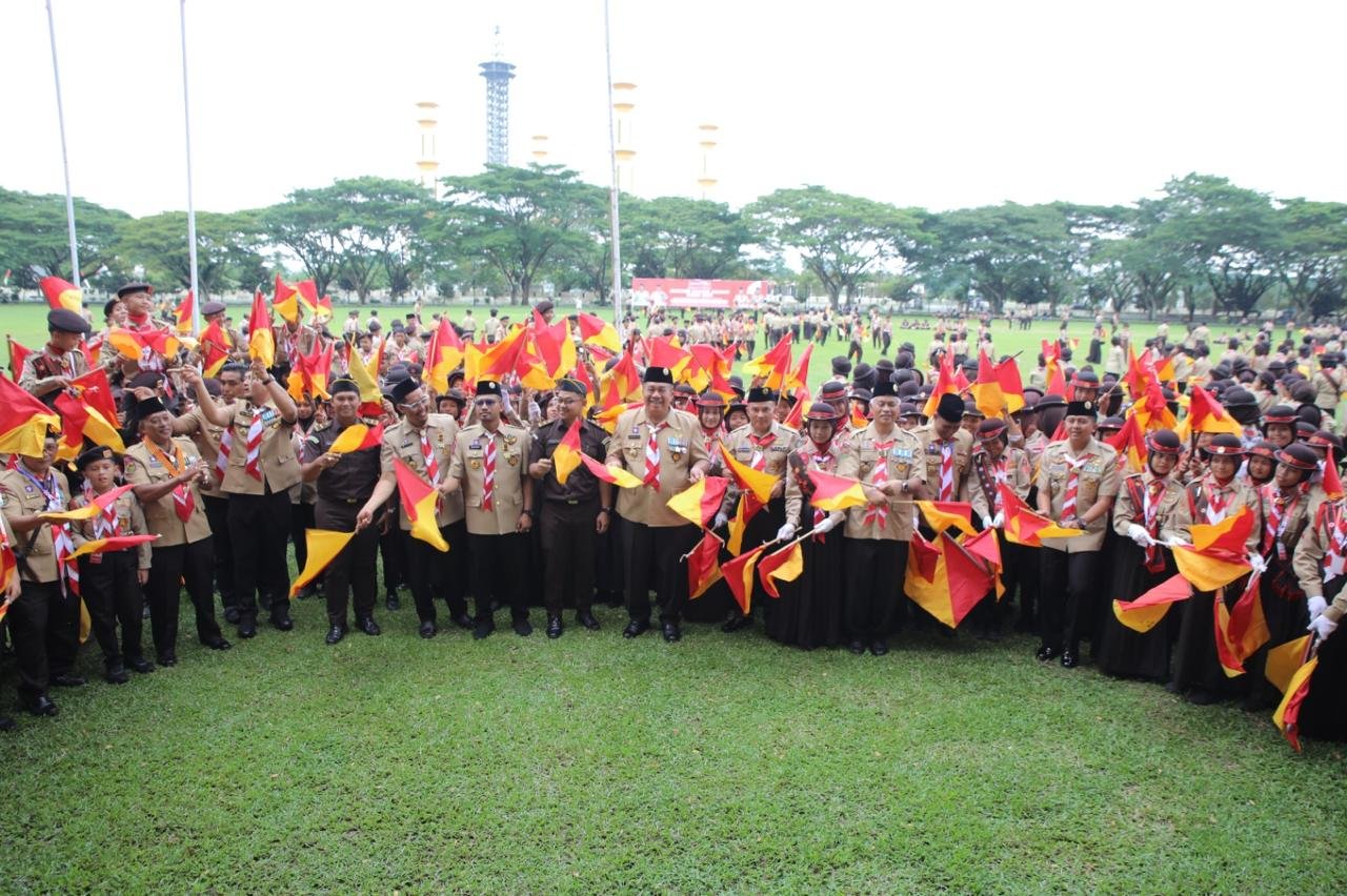 Bupati Asahan, Taufik Zainal Abidin, S.Sos., M.Si., buka Jambore Cabang Pramuka 2026 untuk perkuat karakter generasi muda. (Foto: ist)