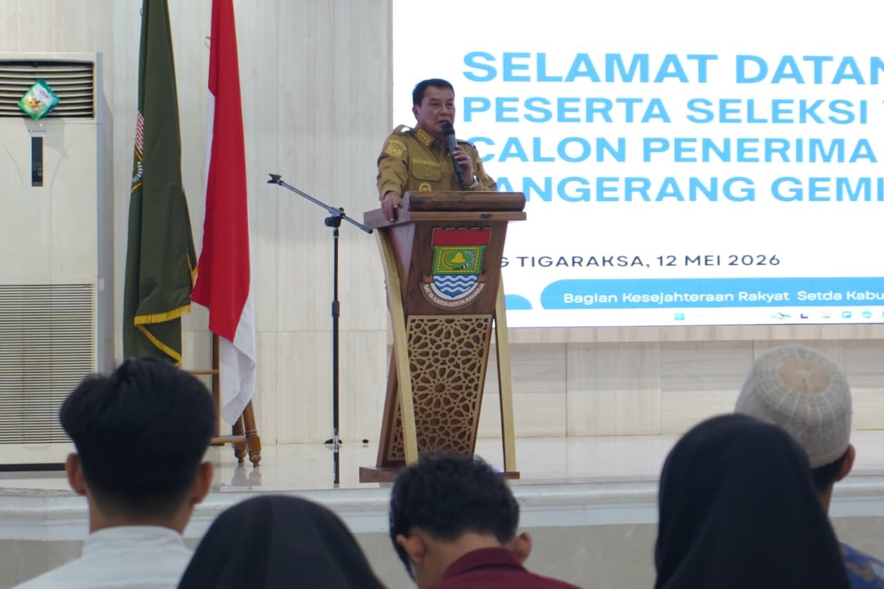Bupati Tangerang, Moch Maesyal Rasyid pada acara seleksi penerima beasiswa 2026. (Ist)