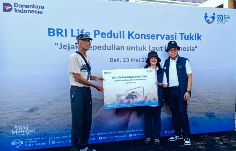 BRI Life Lepas 100 Tukik di Pantai Kuta, Dukung Pelestarian Penyu di Bali