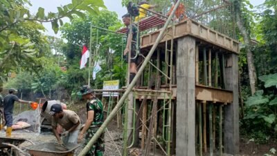 Progres Pembangunan Tower Tandon SPAM TMMD ke-128 Masuki Tahap Pengecoran Lantai Dasar